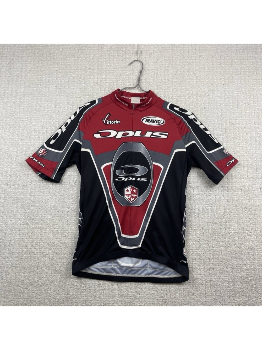 SUGOI x Opus Cycling Top XS Shirt Short Sleeve Half Zip Bike Red / Black Active